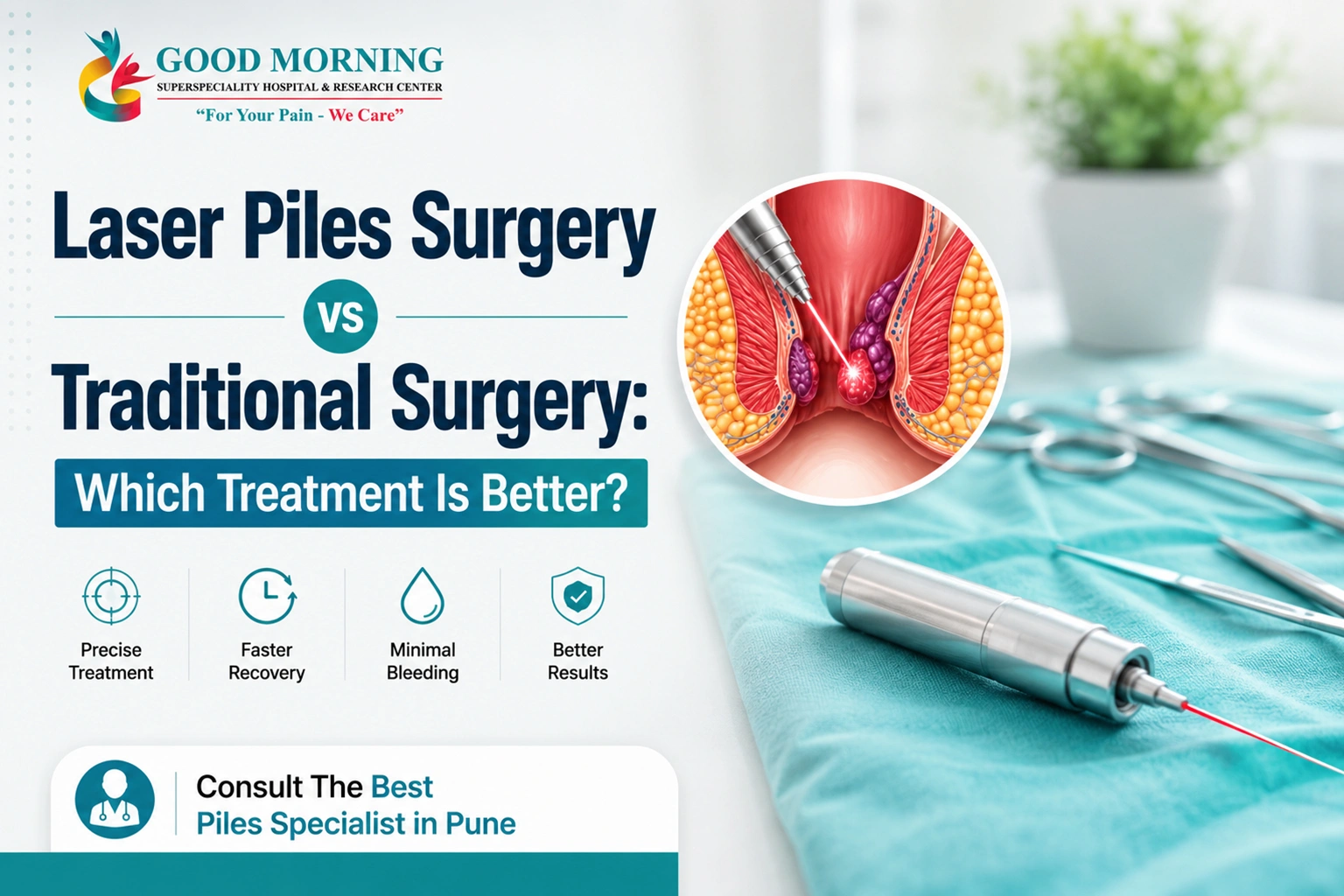 Laser Piles Surgery vs Traditional Surgery - Good Morning Superspeciality Hospital Pune
